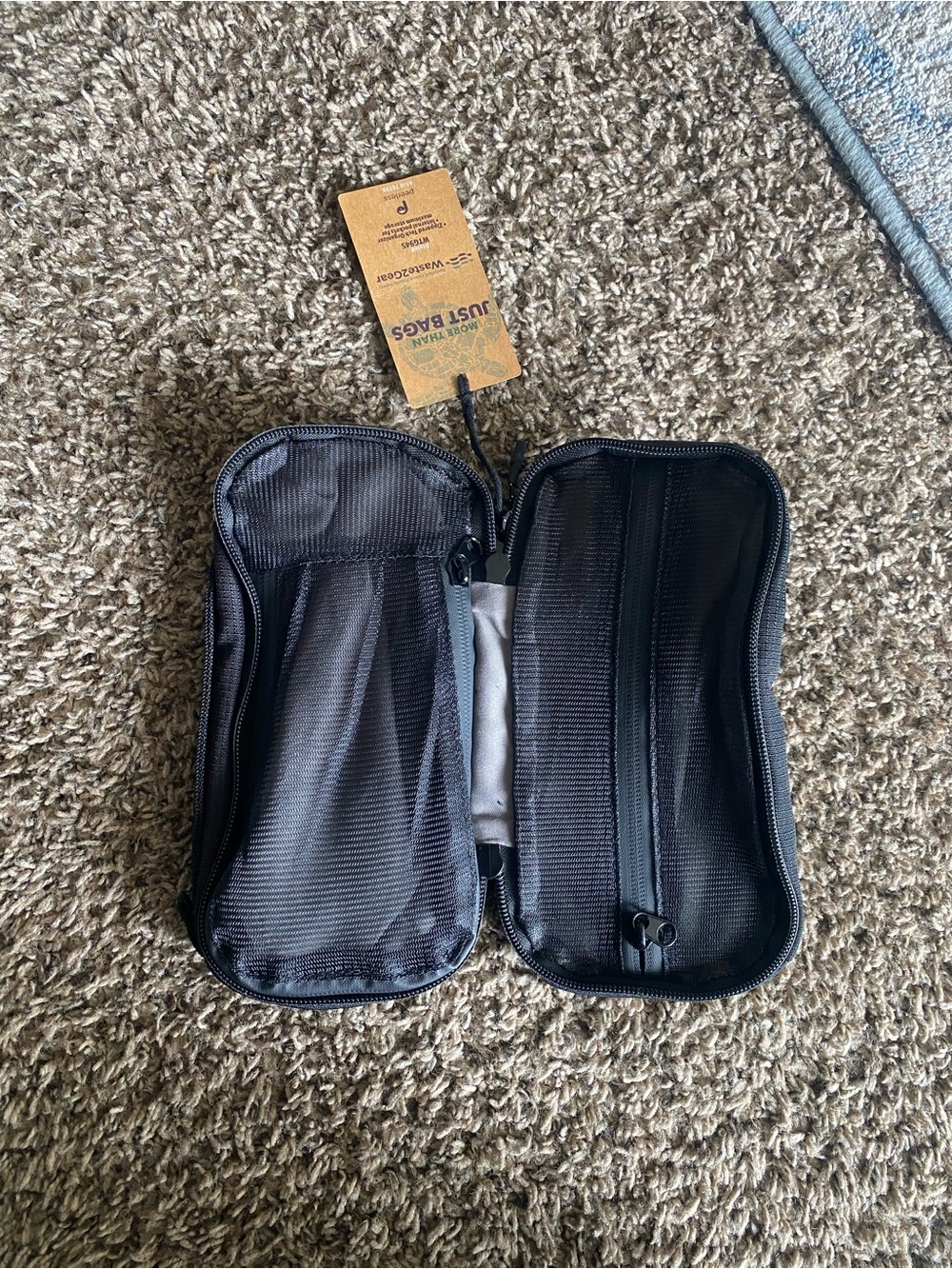 Black Travel Organizer Pouch with Handle